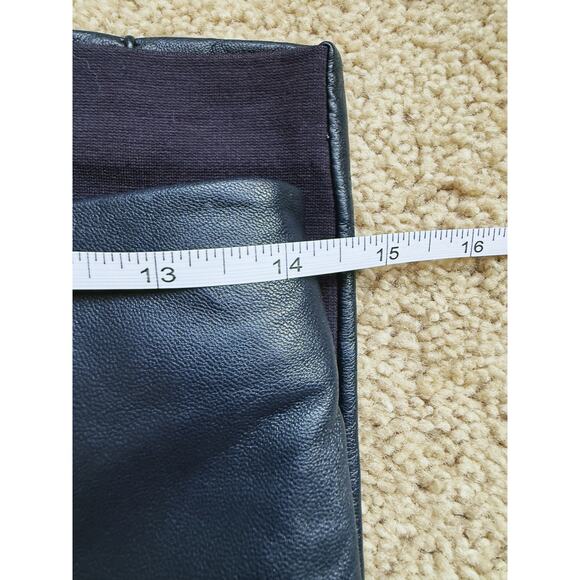 Marciano 100% Lamb Leather Front Leggings Small Dark Blue Edgy Lived in Luxe - Picture 12 of 12